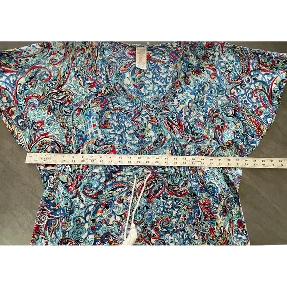 NWT Lauren Ralph Lauren Mystic Blue Paisley Dress Swim Cover-Up Women's Size XL - Picture 8 of 8